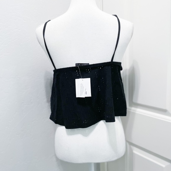 NWT- TOPSHOP eyelet black crop top - Picture 4 of 10